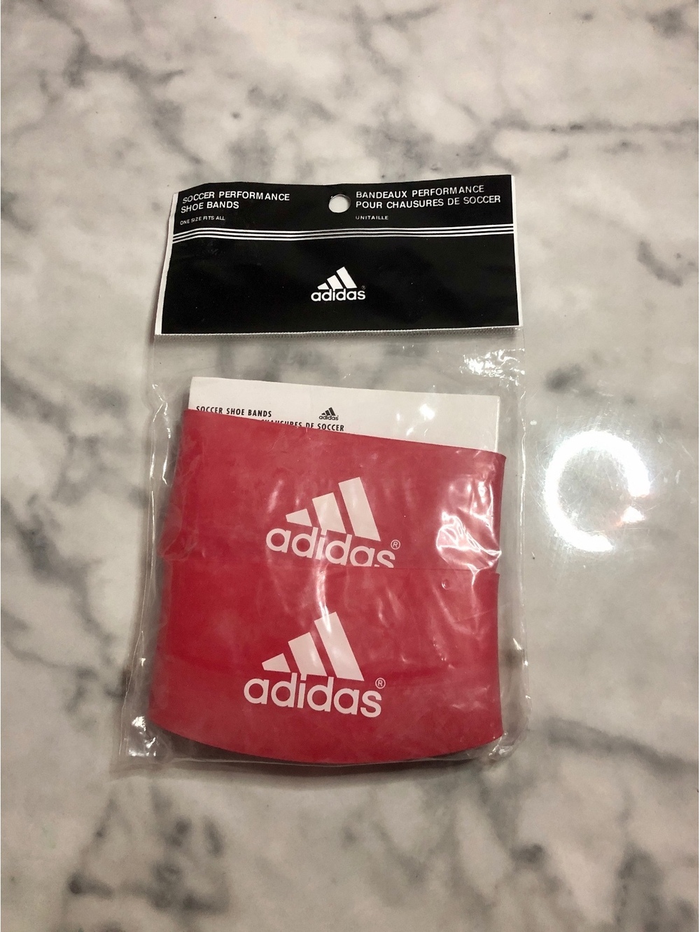 Adidas Soccer Shoes Bands Performance Red White One Size NEW Red Logo Authentic